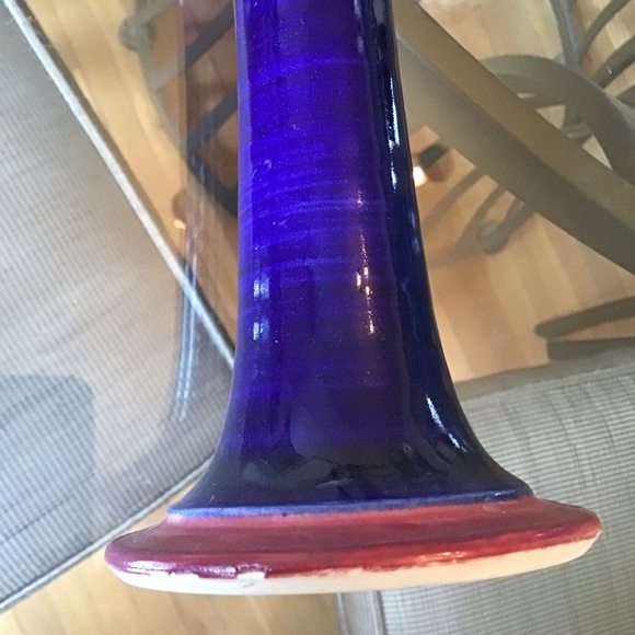 A. Suman Santa Barbara Handpainted Thrown Pottery Candlestick Pair Beautiful - Picture 5 of 9